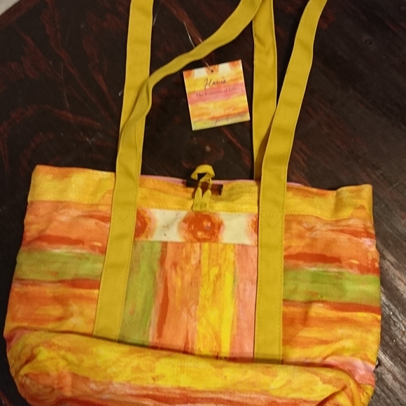 FLAVIA PEACHES & POMEGRANATES 2006 BATH & BEAUTY TOTE BAG NWT - Picture 6 of 10